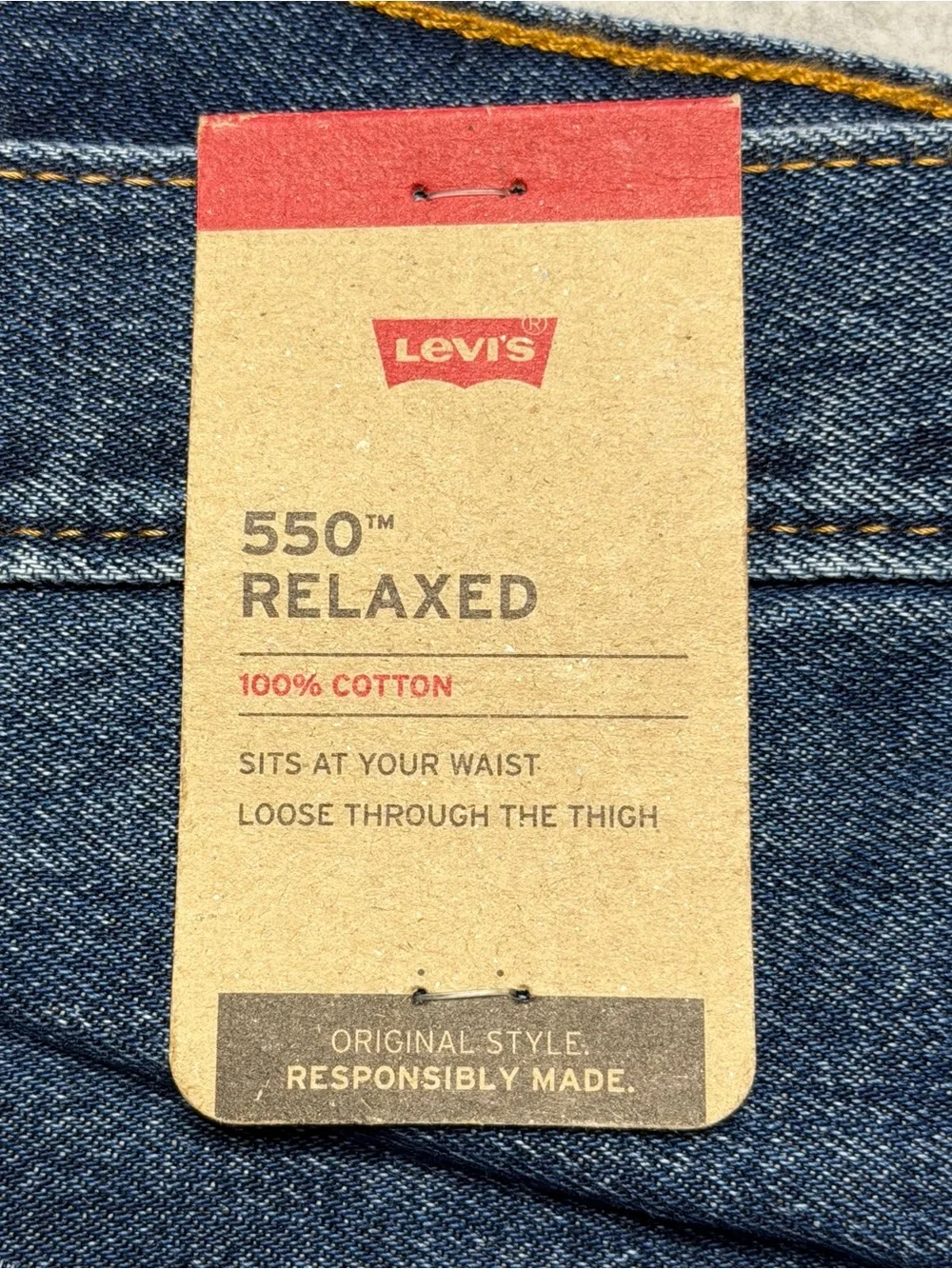 Levi’s 550 Men’s Jeans 48x38 Big Tall Relaxed Fit NWT Dark Stonewash 100% Cotton